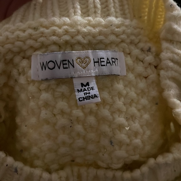 Woven heart sweater, 2nd picture with flash to show the color better (: - Picture 3 of 3